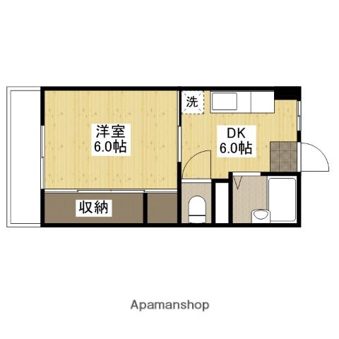 新福島ビル(1DK/2階)の間取り写真