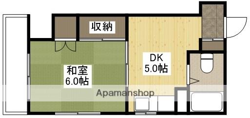 ハマモトビル(1DK/2階)の間取り写真