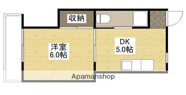 渡部ビル(1DK/3階)の間取り写真