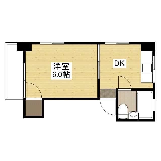 メゾンK&Y(1DK/4階)の間取り写真