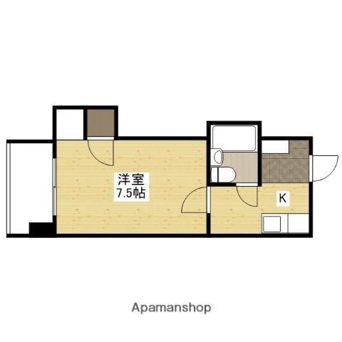 レジデンス三篠(1K/4階)の間取り写真