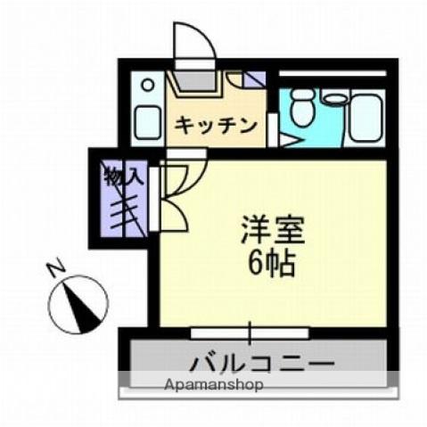 メゾングリーン(1K/2階)の間取り写真