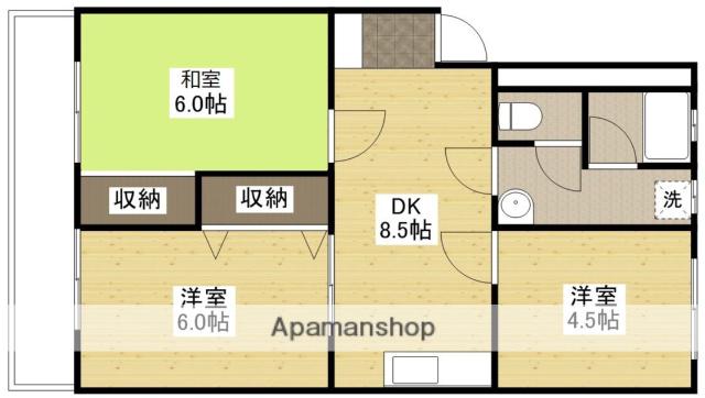 本多第2ビル(3DK/1階)の間取り写真