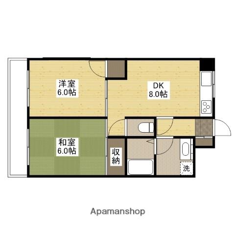 クリオール(2DK/4階)の間取り写真