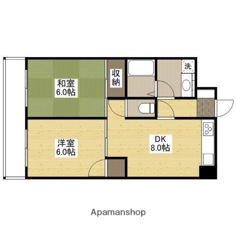 クリオール(2DK/2階)の間取り写真