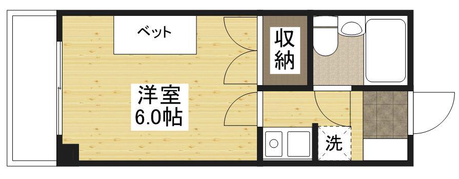 アスプロパラティ8(1K/2階)の間取り写真