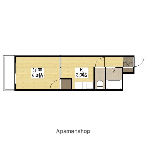 ビバブル長束(1K/3階)の間取り写真