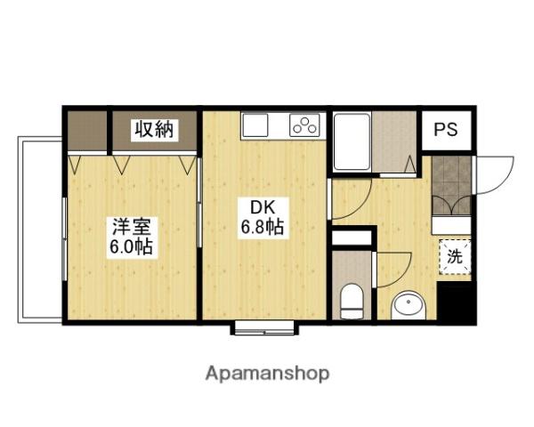 ティアラ堺町(1DK/3階)の間取り写真