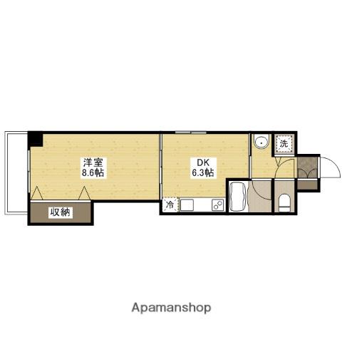 プレシャス・コーホー(1DK/2階)の間取り写真