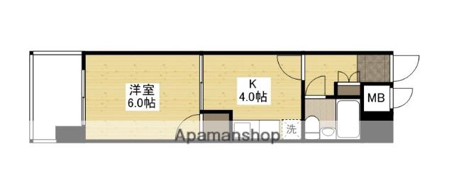 ダイアパレス舟入本町(1K/4階)の間取り写真