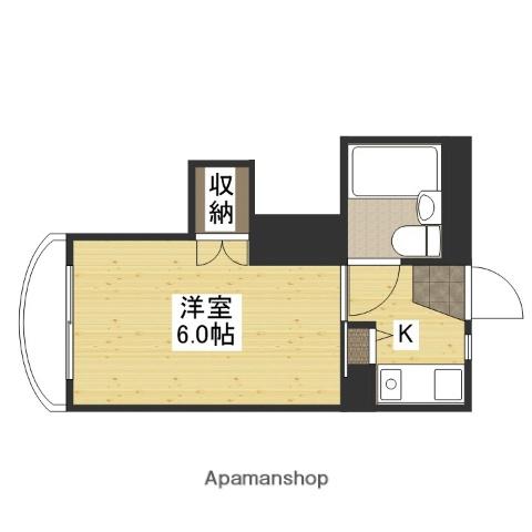メープル琥珀(1K/1階)の間取り写真