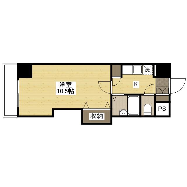 ハウスエーヌ西十日市(1K/5階)の間取り写真