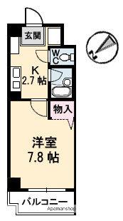 JRBハイツ横川(1K/1階)の間取り写真