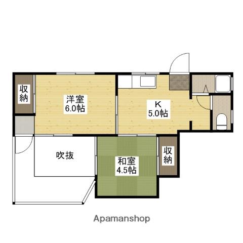 ヤマトビル(2K/5階)の間取り写真