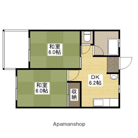 細川ビル(2DK/2階)の間取り写真