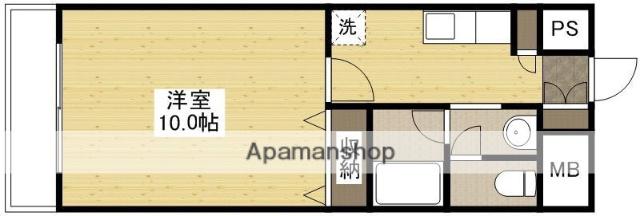 ベルパッソ牛田(1K/2階)の間取り写真