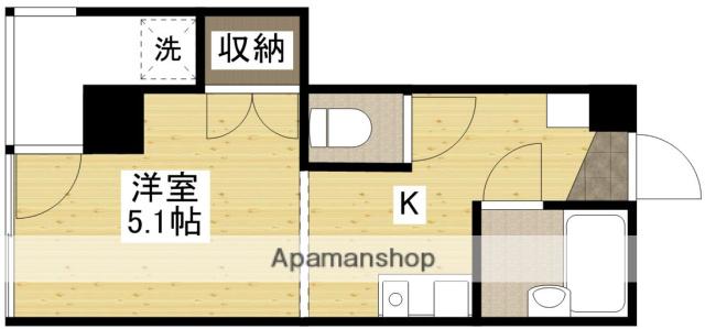 宇品丸八ビル(1K/5階)の間取り写真