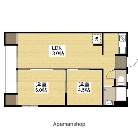 中尾ビル(2LDK/3階)の間取り写真