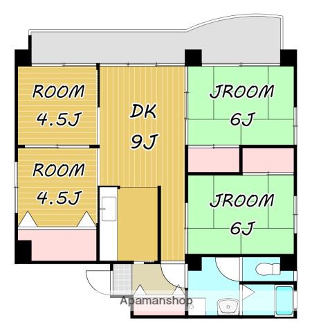 司ビル(4DK/2階)の間取り写真