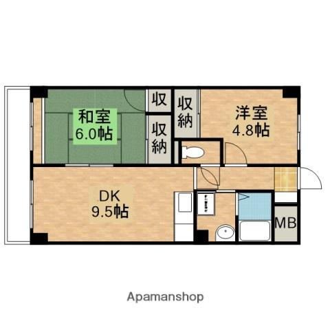 ファミール昭栄(2DK/3階)の間取り写真