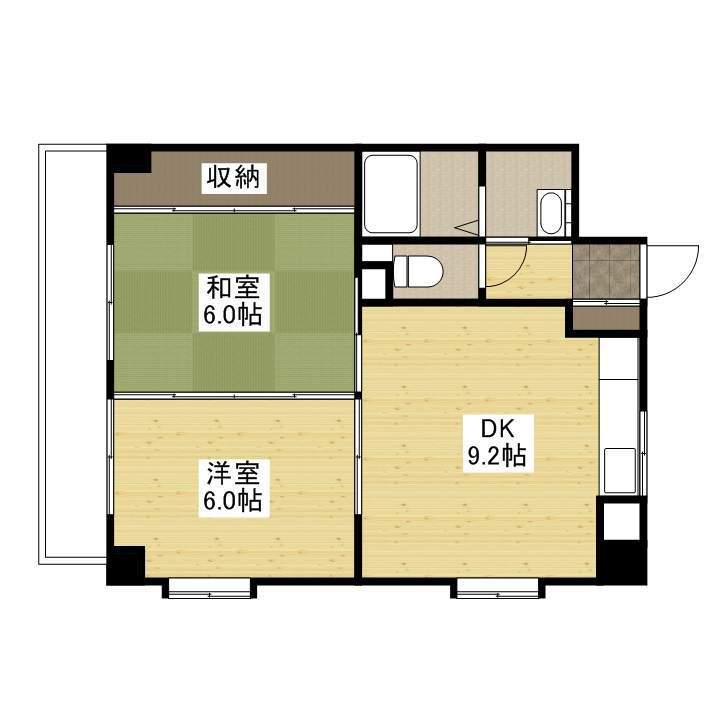 フレア21三滝(2DK/8階)の間取り写真