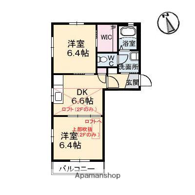 ベルヴュー長束Ⅰ番館(2DK/2階)の間取り写真