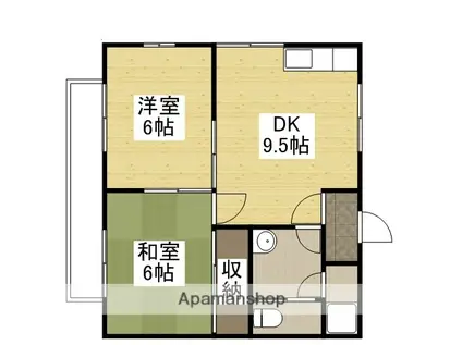 木村アパート(2DK/2階)の間取り写真