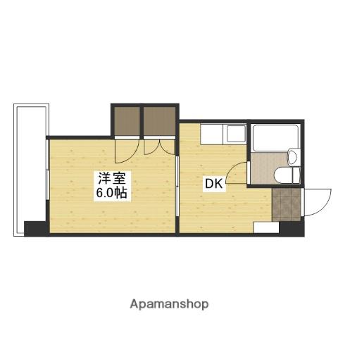 コーポ平和(1DK/4階)の間取り写真