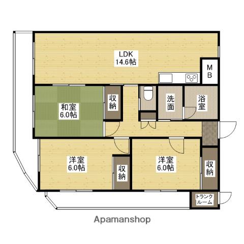 クレセールⅡ番館(3LDK/3階)の間取り写真