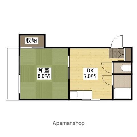 塩本ビル(1DK/4階)の間取り写真