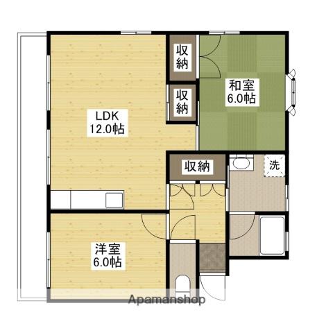 セントラル庚午第1マンション(2LDK/1階)の間取り写真