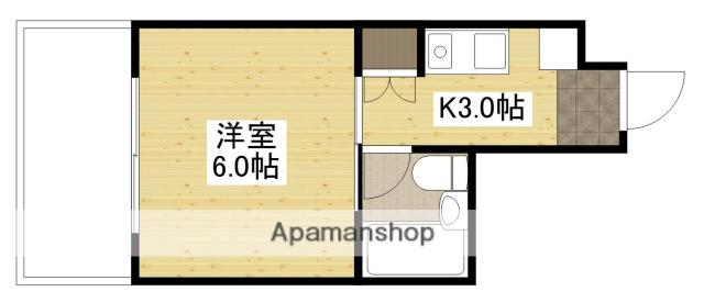 アクアサイドみささ(1K/2階)の間取り写真