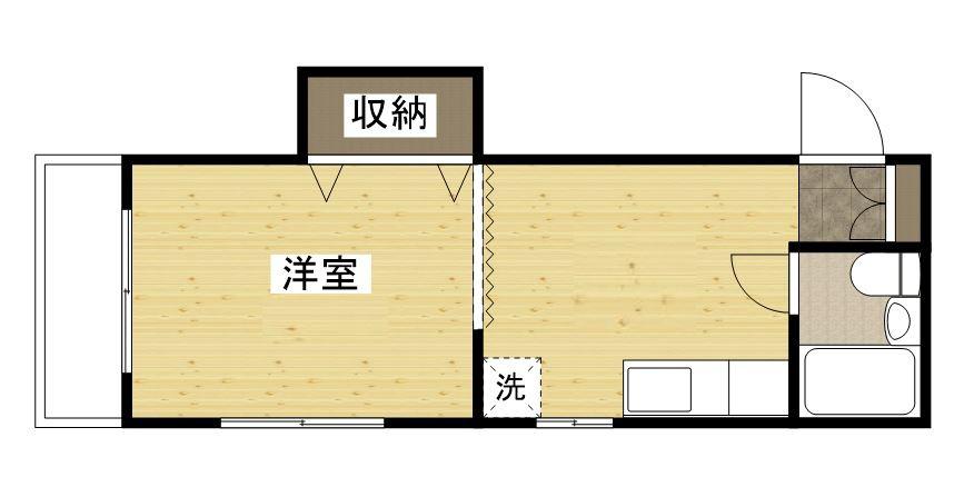 ハイム下古田(ワンルーム/1階)の間取り写真