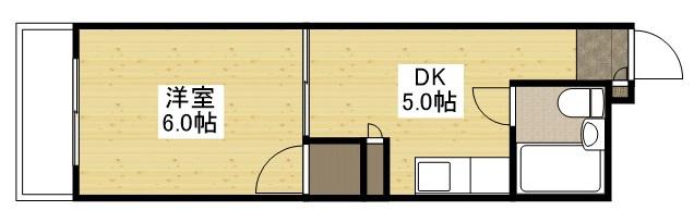 ハイム下古田(1DK/3階)の間取り写真