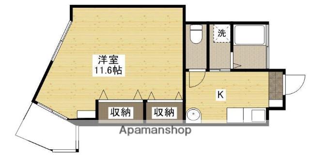 マハロリゾート(1K/4階)の間取り写真