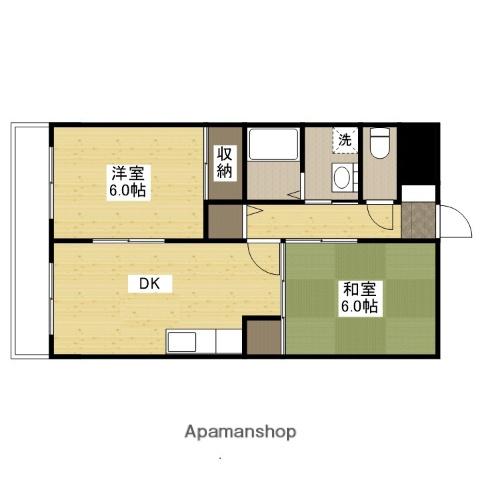 パレ広瀬(2DK/3階)の間取り写真