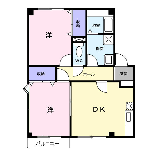 フォレスト.M(2DK/2階)の間取り写真