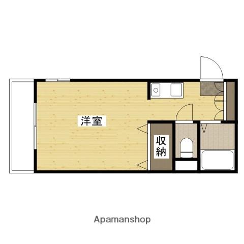 キューブ翠(ワンルーム/2階)の間取り写真