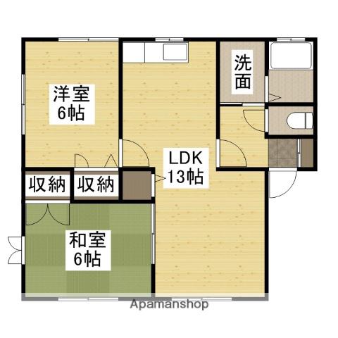 サニーハイツ(2LDK/1階)の間取り写真