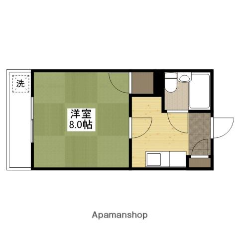 ボヌール中尾(1K/2階)の間取り写真