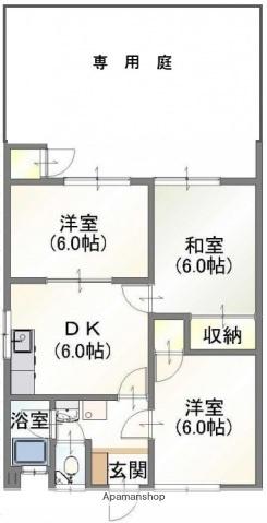 吉川ビル(3DK/1階)の間取り写真