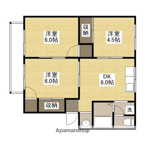 ドミールコーポ(3DK/2階)の間取り写真