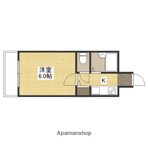 メルカード弐番館(1K/2階)の間取り写真