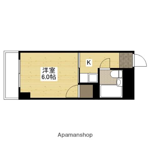 コーポトガワ(1K/2階)の間取り写真