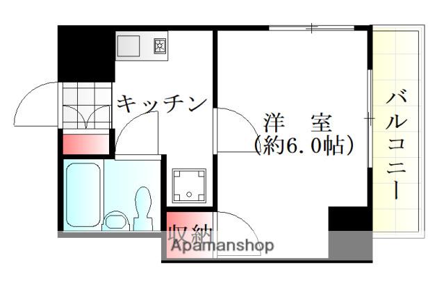 ダイアパレス比治山パークサイド(1K/5階)の間取り写真