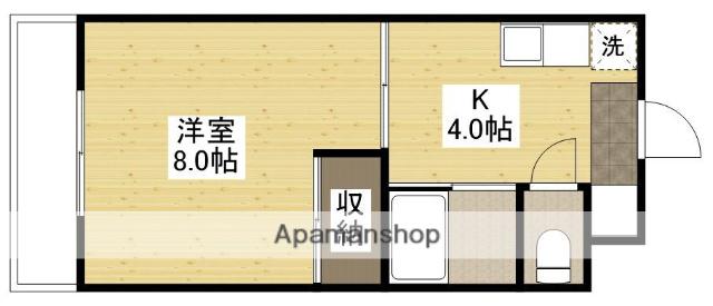 パティシェール吉川Ⅱ(1K/4階)の間取り写真