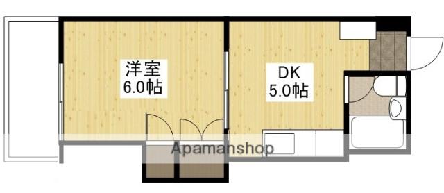 田村ビル(1DK/2階)の間取り写真