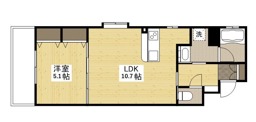 ラフィネ(1LDK/2階)の間取り写真