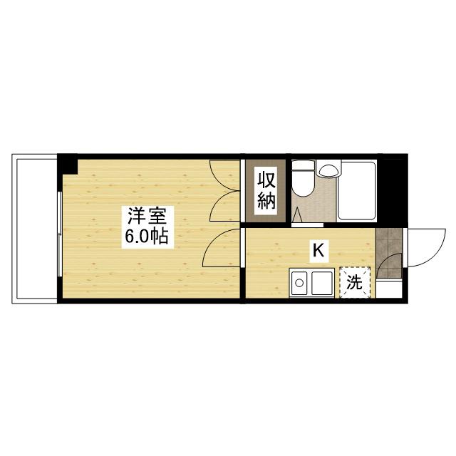 パステルクボ15(1K/5階)の間取り写真