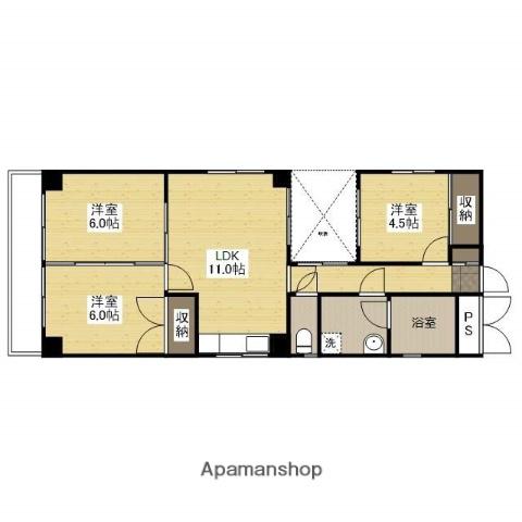 ビレッジPO(3LDK/3階)の間取り写真